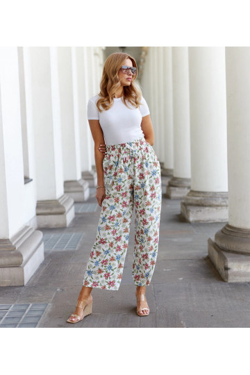 Bílé květované široké...