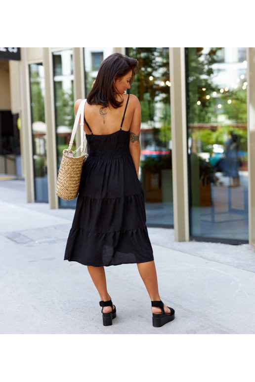 Černé rozevláté šaty Udinese Černé rozevláté šaty Udinese