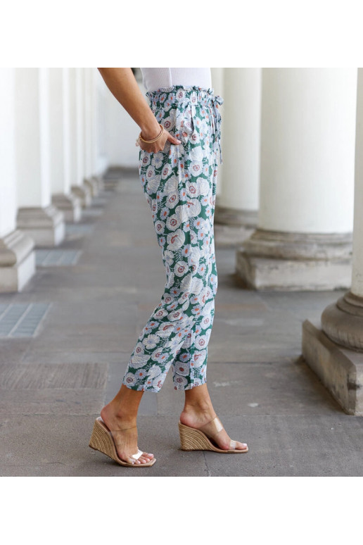 Zelené květinové kalhoty Minoprio