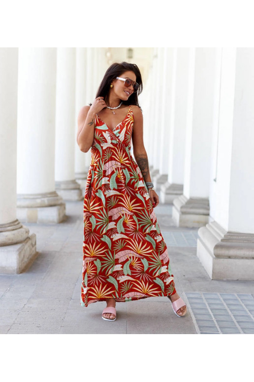 Oranžové vzorované maxi šaty Muzio Oranžové vzorované maxi šaty Muzio