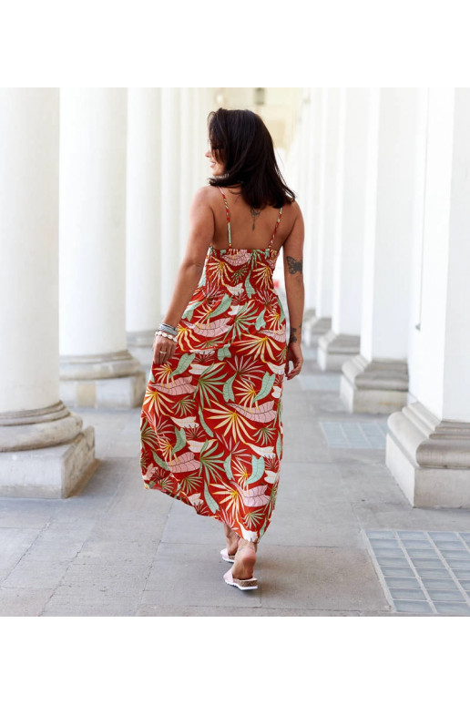 Oranžové vzorované maxi šaty Muzio Oranžové vzorované maxi šaty Muzio