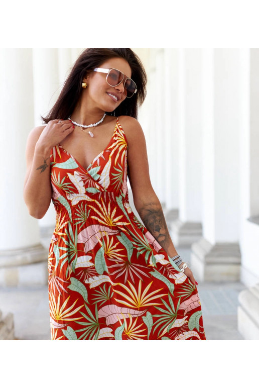 Oranžové vzorované maxi šaty Muzio Oranžové vzorované maxi šaty Muzio