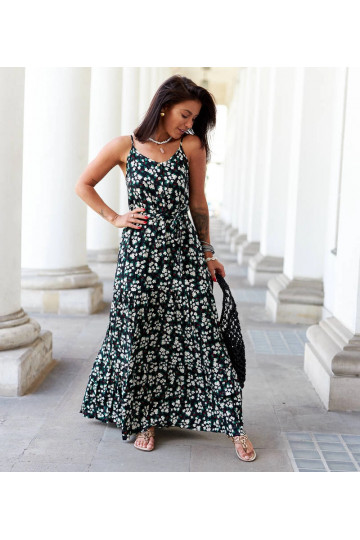 Černé květinové šaty Camnago