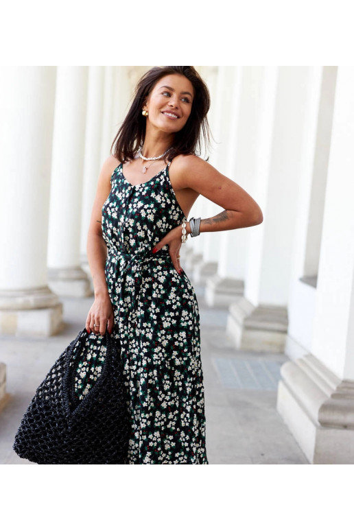 Černé květinové šaty Camnago Černé květinové šaty Camnago