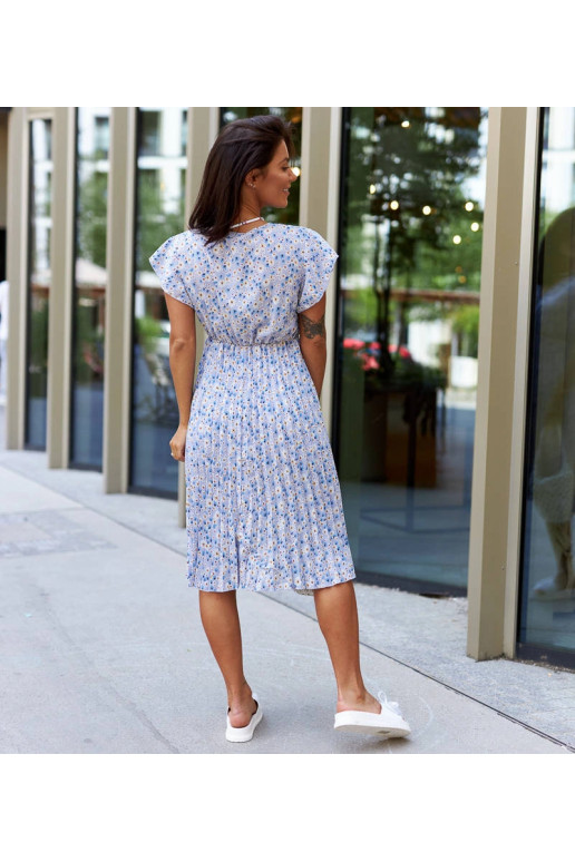 Viminale modré květinové plisované šaty Viminale modré květinové plisované šaty