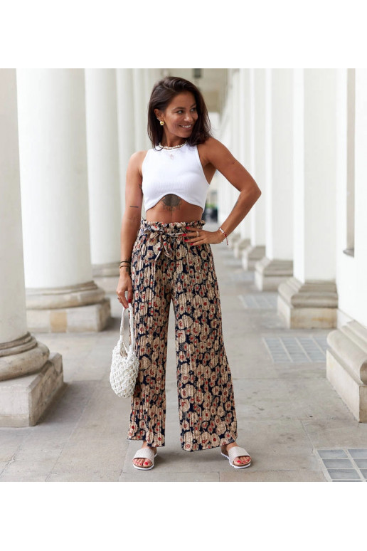 Námořnicky modré široké plisované...