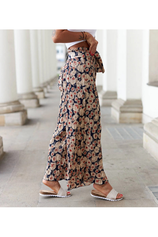 Námořnicky modré široké plisované...