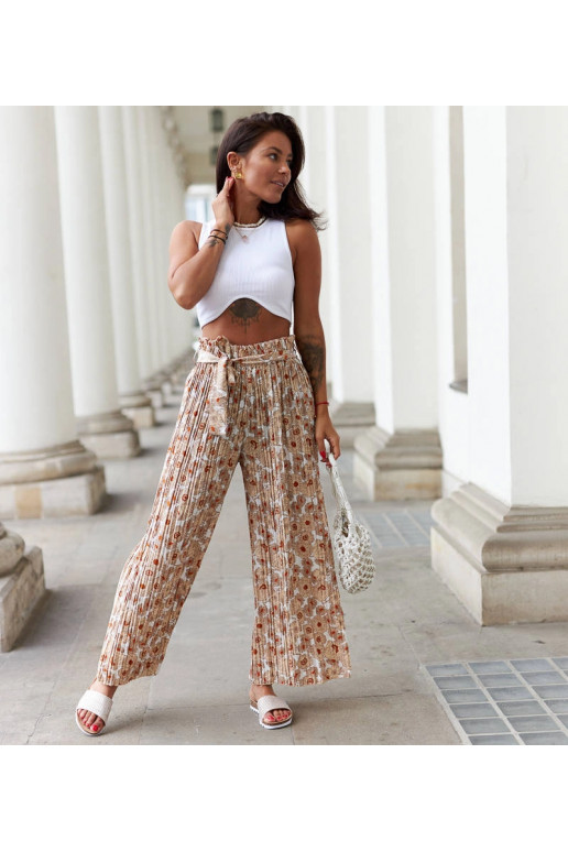 Bílé široké plisované kalhoty Aberdeen