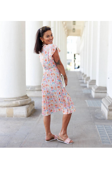 Růžové květinové plisované... 2