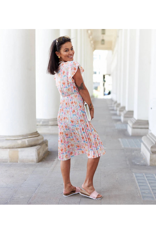 Růžové květinové plisované šaty Ottavio Růžové květinové plisované šaty Ottavio