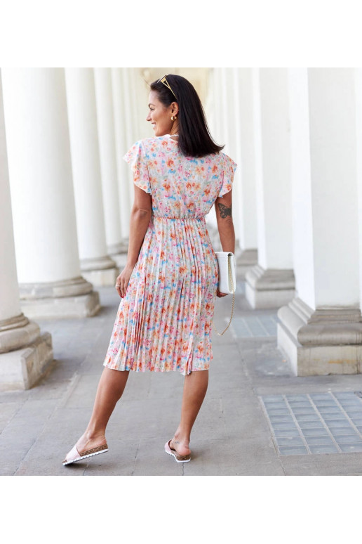 Růžové květinové plisované šaty Ottavio Růžové květinové plisované šaty Ottavio