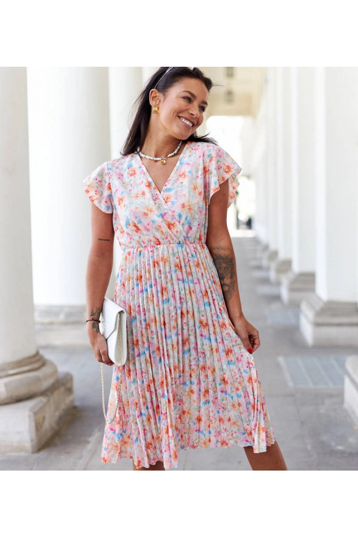 Růžové květinové plisované šaty Ottavio Růžové květinové plisované šaty Ottavio