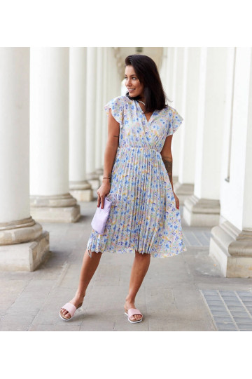 Bílé květované plisované...