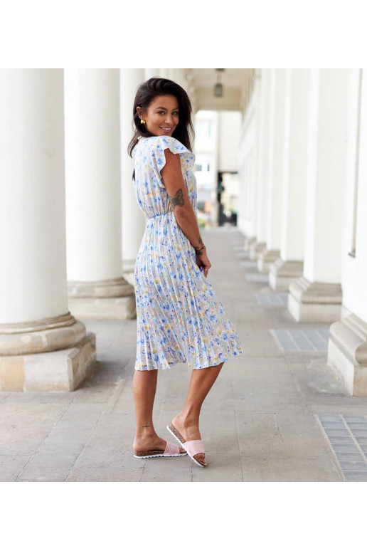 Bílé květované plisované šaty Ottavio Bílé květované plisované šaty Ottavio