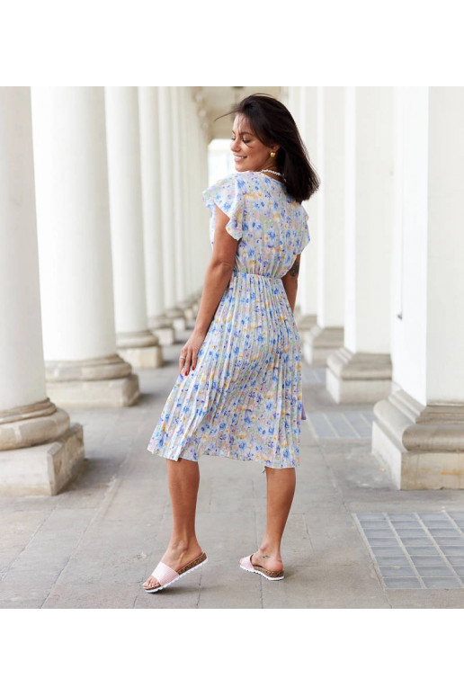 Bílé květované plisované šaty Ottavio Bílé květované plisované šaty Ottavio