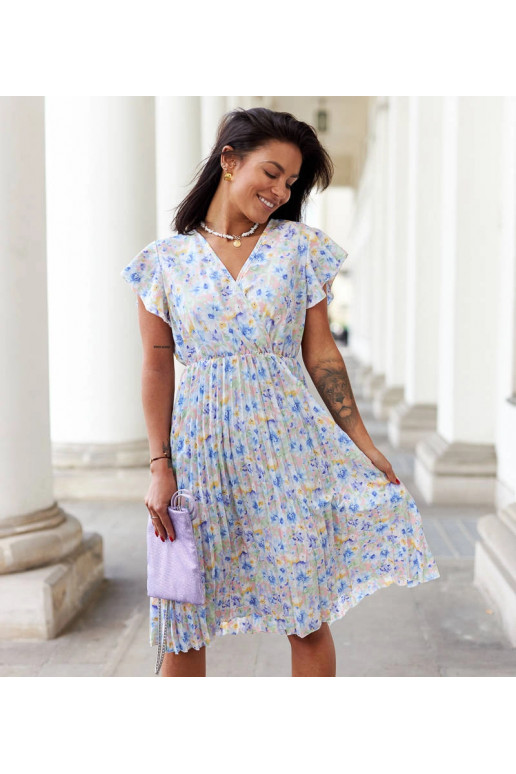 Bílé květované plisované šaty Ottavio Bílé květované plisované šaty Ottavio