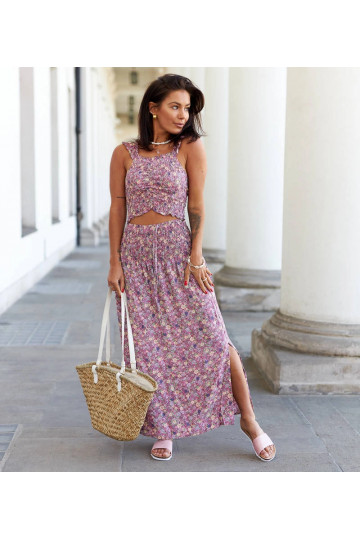 Růžový komplet s topem a...