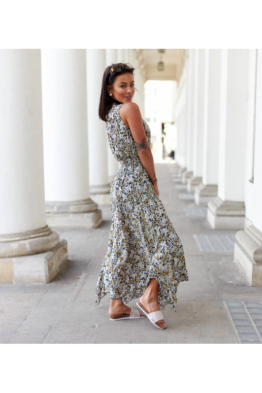 Tmavě modré květinové šaty Napolitano Tmavě modré květinové šaty Napolitano