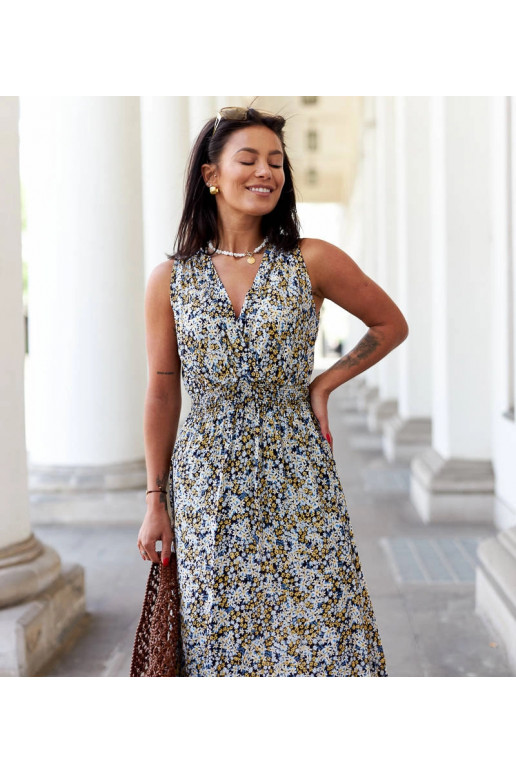 Tmavě modré květinové šaty Napolitano Tmavě modré květinové šaty Napolitano