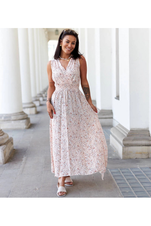 Béžové květinové šaty Napolitano Béžové květinové šaty Napolitano