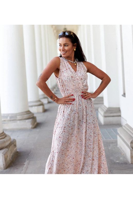 Béžové květinové šaty Napolitano Béžové květinové šaty Napolitano