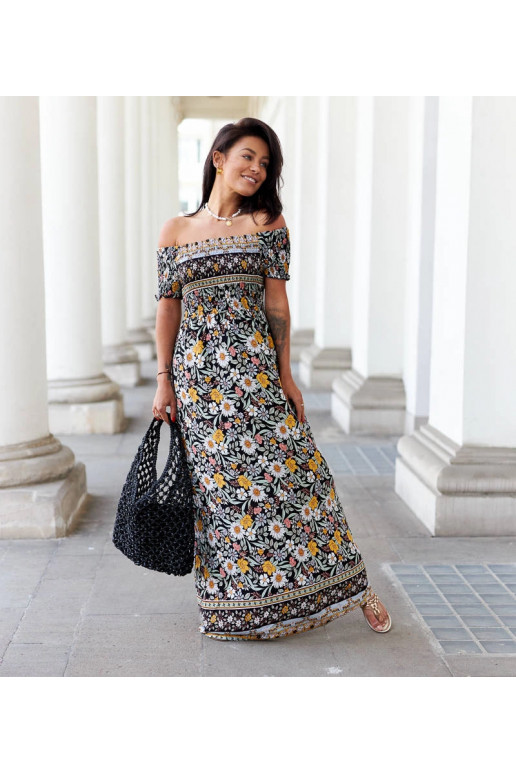 Černé vzorované šaty Delfino Černé vzorované šaty Delfino