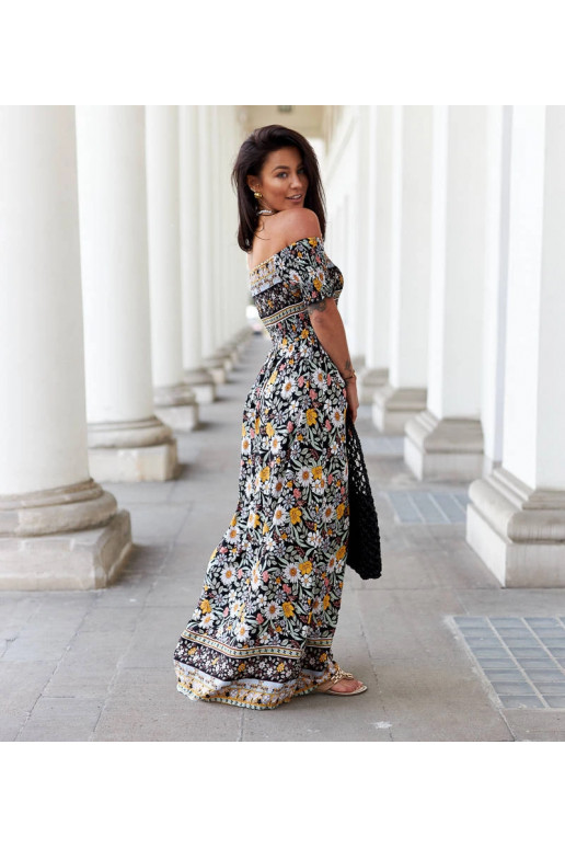 Černé vzorované šaty Delfino Černé vzorované šaty Delfino