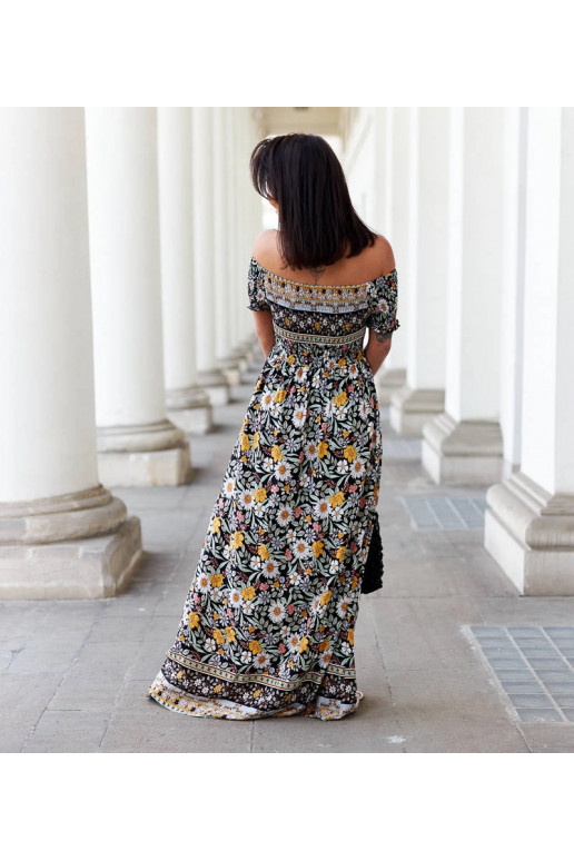 Černé vzorované šaty Delfino Černé vzorované šaty Delfino