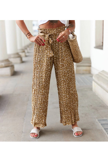 Hnědé široké plisované... 2