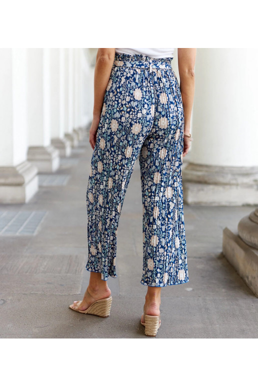 Modré plisované kalhoty Macognano