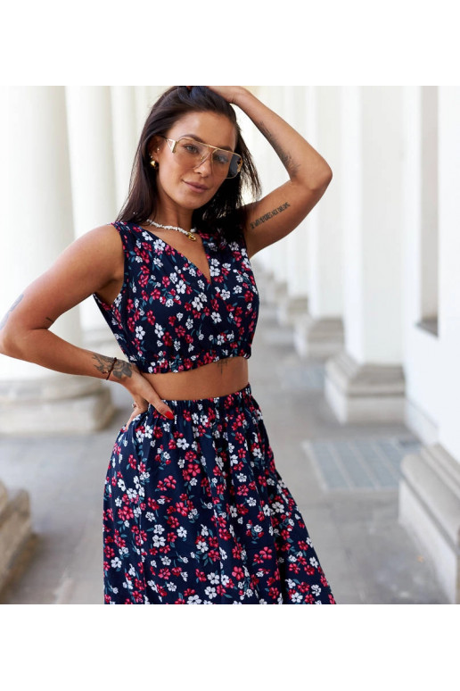 Námořnický květinový komplet top a... Námořnický květinový komplet top a...