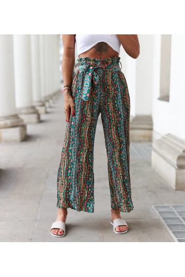 Zelené široké plisované... 2