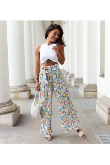 Žluté květinové plisované...