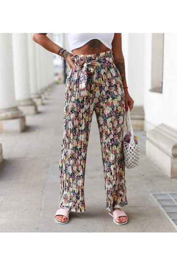 Modré květinové plisované... 2