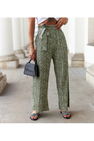 Zelené plisované kalhoty...