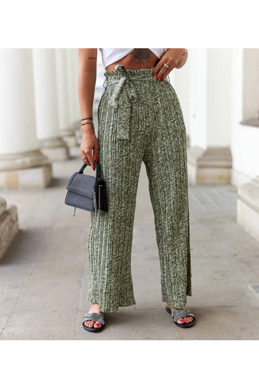 Zelené plisované kalhoty Roffeno