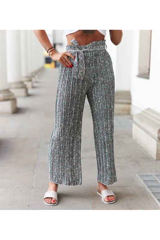 Zelené plisované kalhoty Trevisano