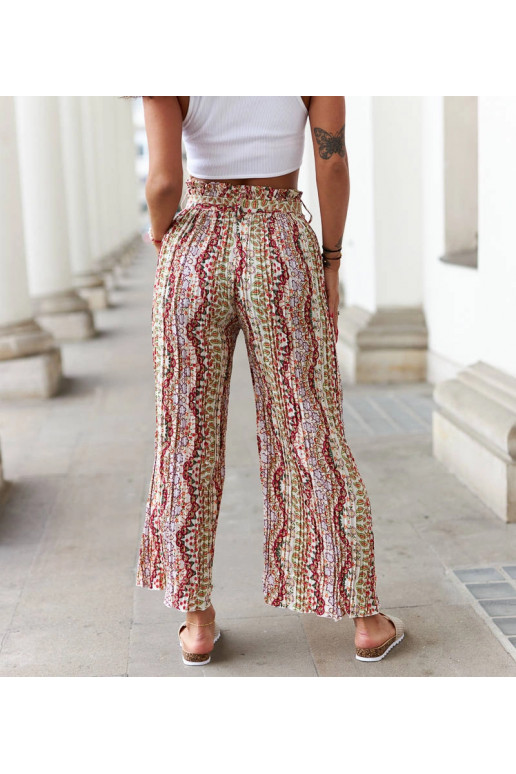 Bílé široké řasené kalhoty Archimede