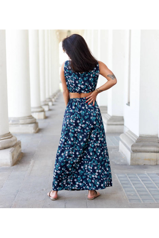 Tmavě modrý komplet top a sukně Genova Tmavě modrý komplet top a sukně Genova