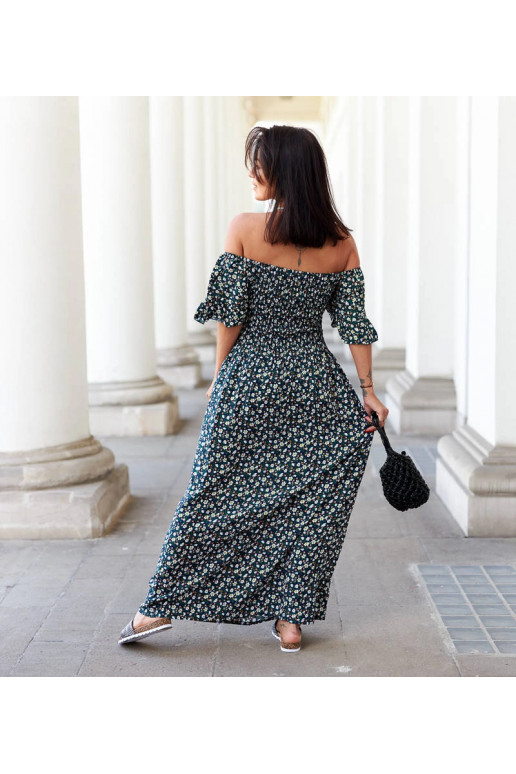 Černé květované maxi šaty Marcello Černé květované maxi šaty Marcello