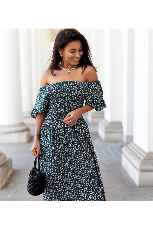 Černé květované maxi šaty Marcello Černé květované maxi šaty Marcello