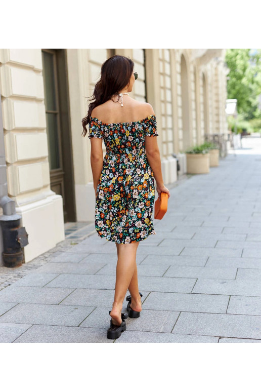 Černé šaty s barevnými květy Roxia Černé šaty s barevnými květy Roxia