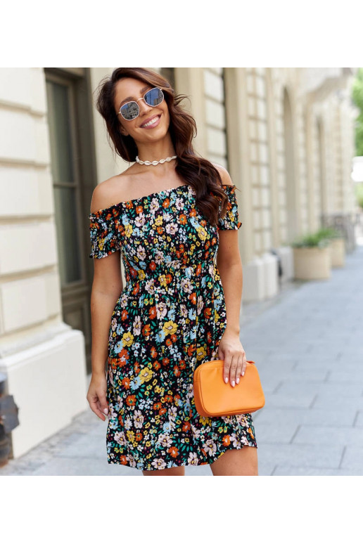 Černé šaty s barevnými květy Roxia Černé šaty s barevnými květy Roxia