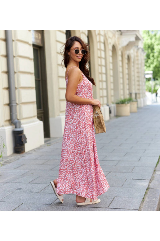 Oranžové volné šaty bez ramínek Lajla Oranžové volné šaty bez ramínek Lajla