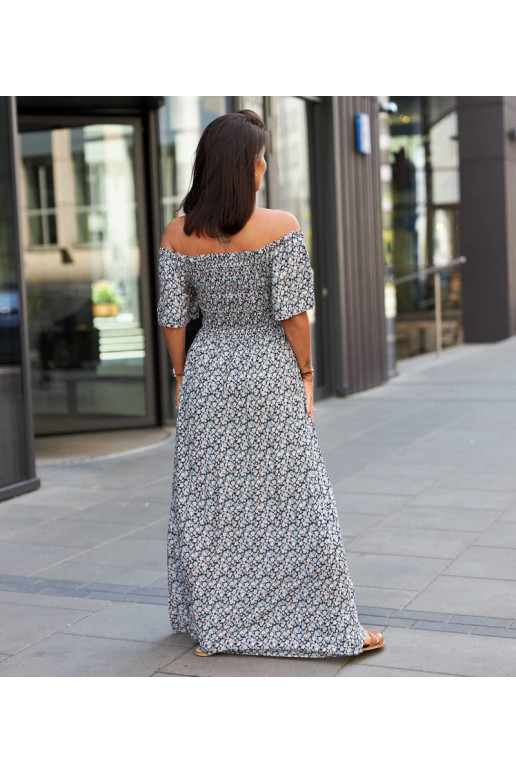 Námořnicky modré květované maxi šaty... Námořnicky modré květované maxi šaty...
