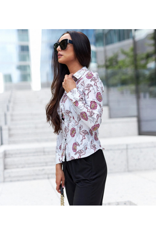 Bílá vzorovaná košile Sabbatini