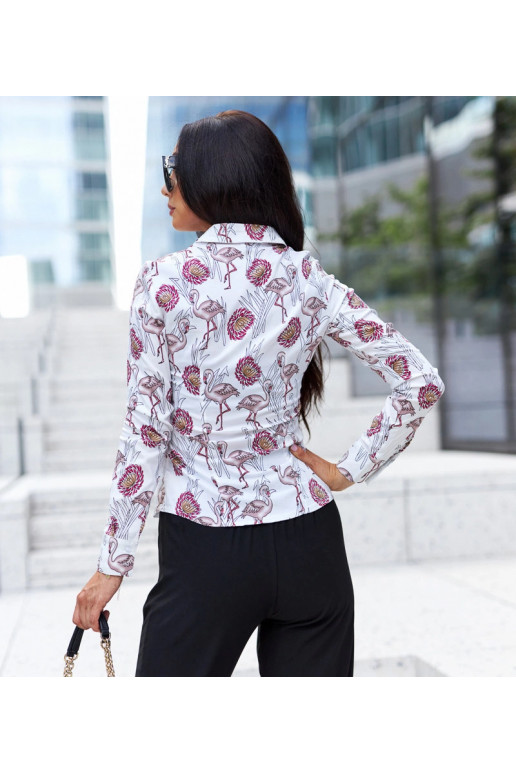 Bílá vzorovaná košile Sabbatini