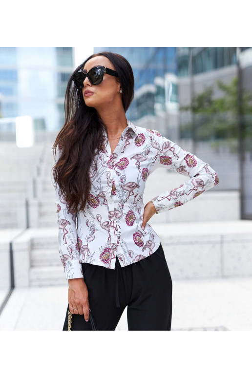 Bílá vzorovaná košile Sabbatini