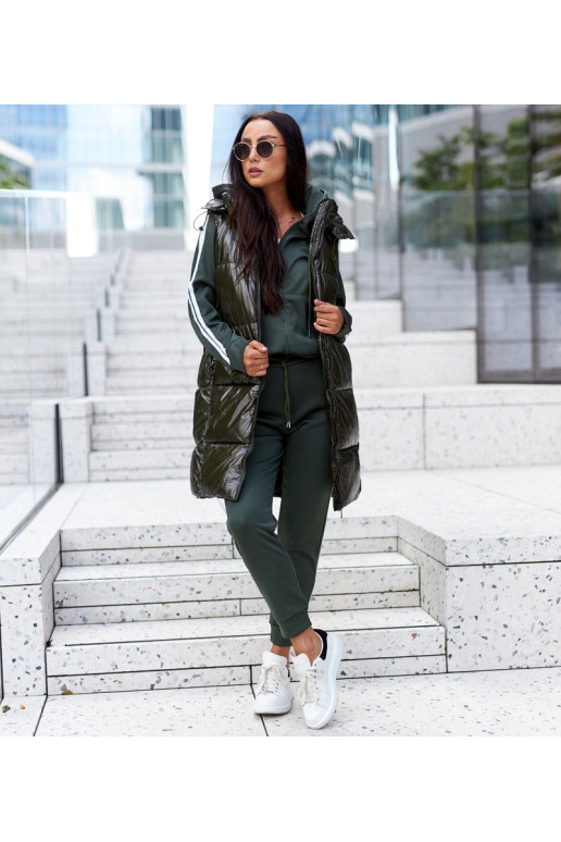 Zelená vesta s odepínací kapucí Artemia