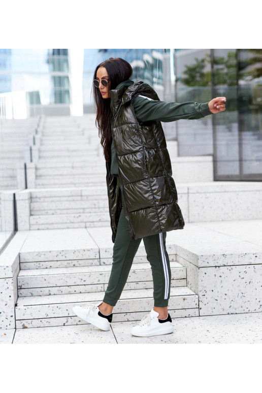 Zelená vesta s odepínací kapucí Artemia